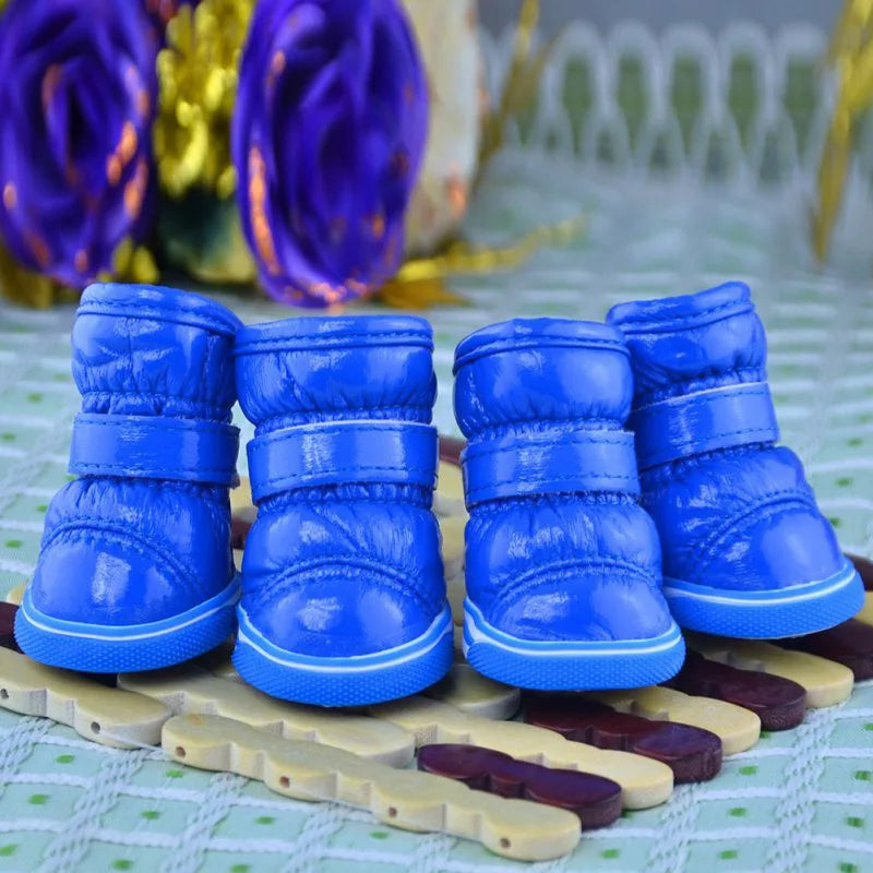 4 Pcs/Set Winter Pet Shoes For Small Dogs Warm Fleece