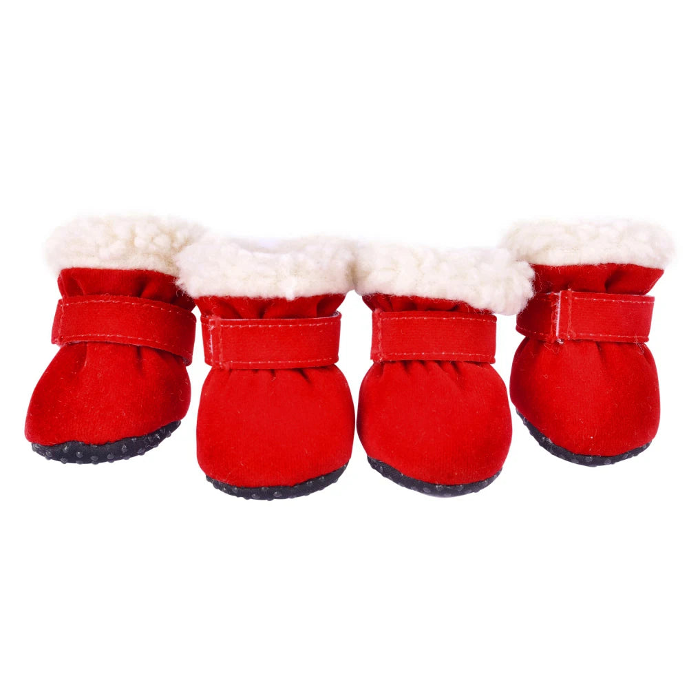 4 Pcs/Sets Winter Dog Shoes For Small Dogs