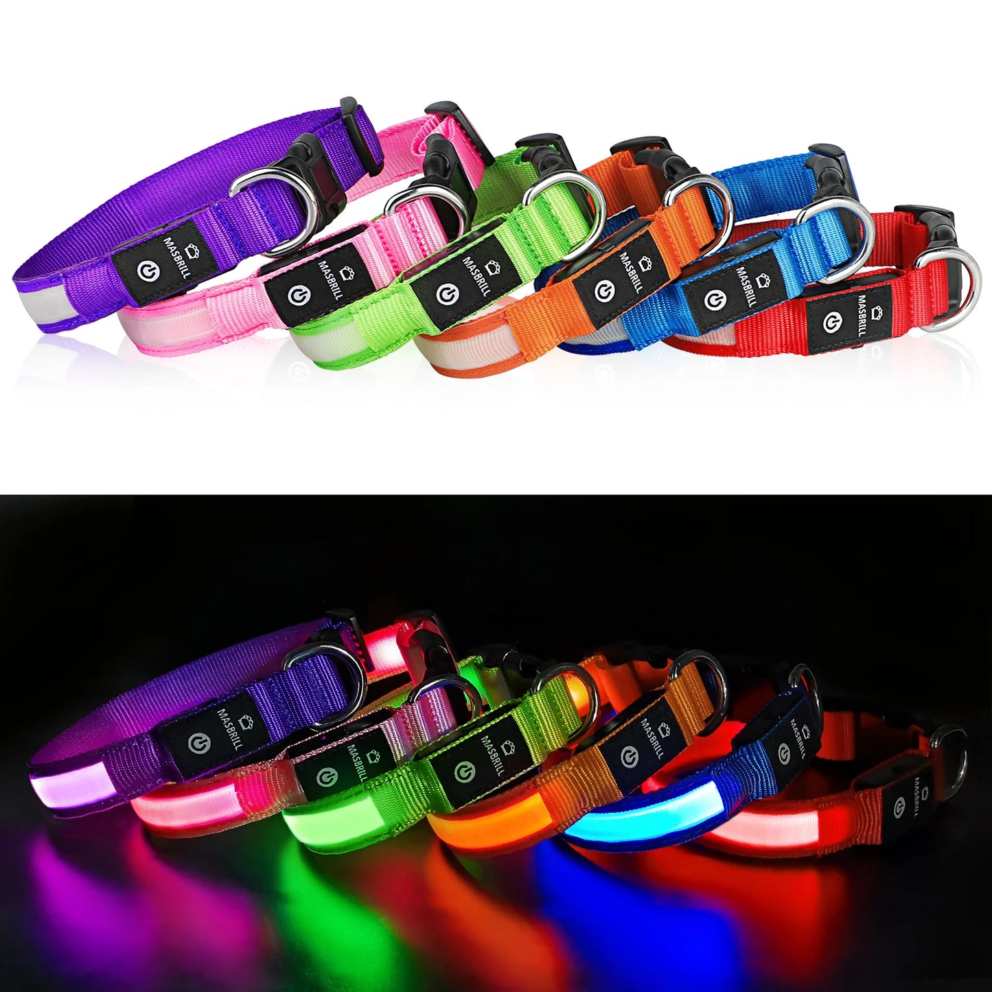 MASBRILL Dog Collar Luminous Pet Collar