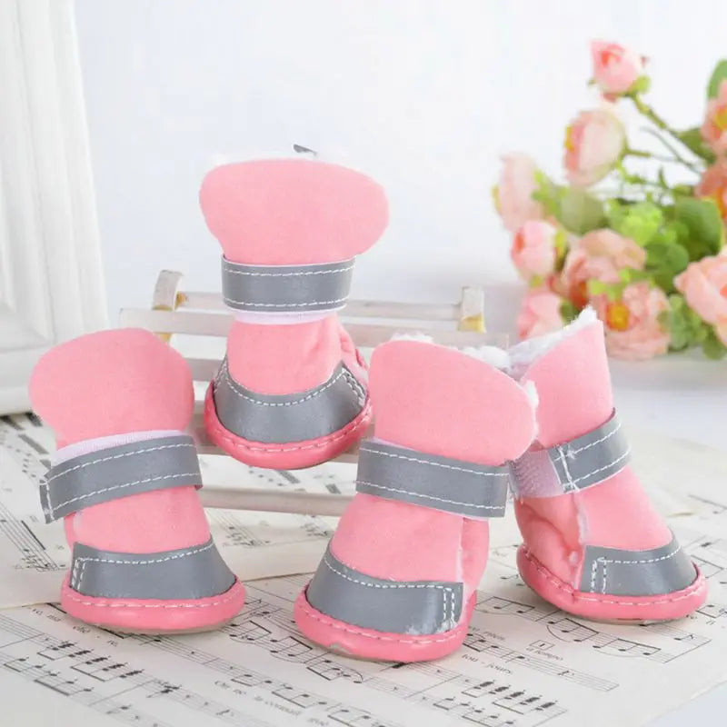 4pcs/set Anti Skid Rain Snow Boots Winter Reflective shoe