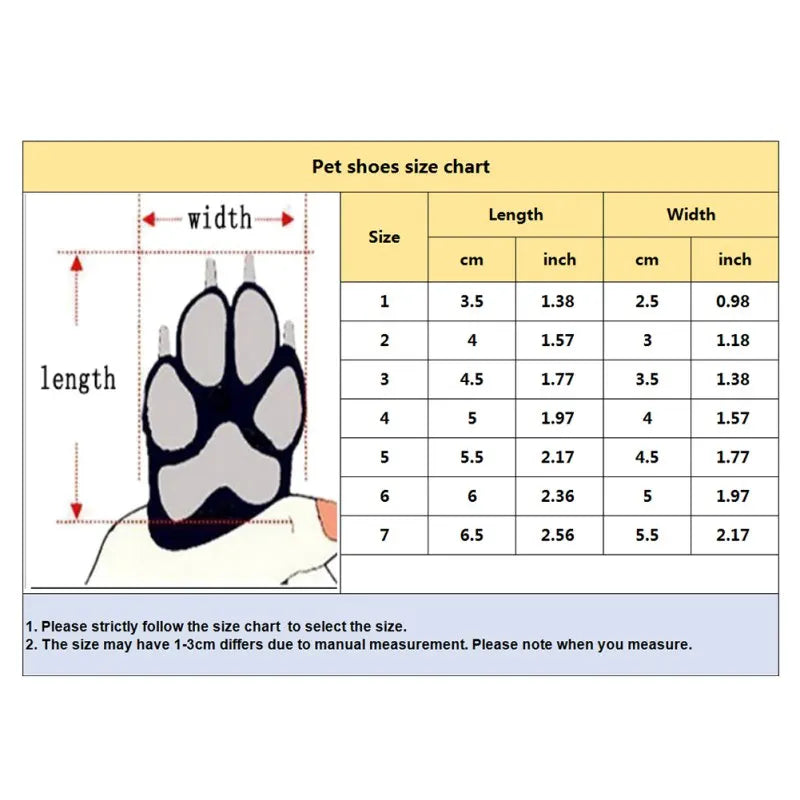 Winter Warm Pet Dog Shoes 4pcs/set Waterproof Antiskid Shoes