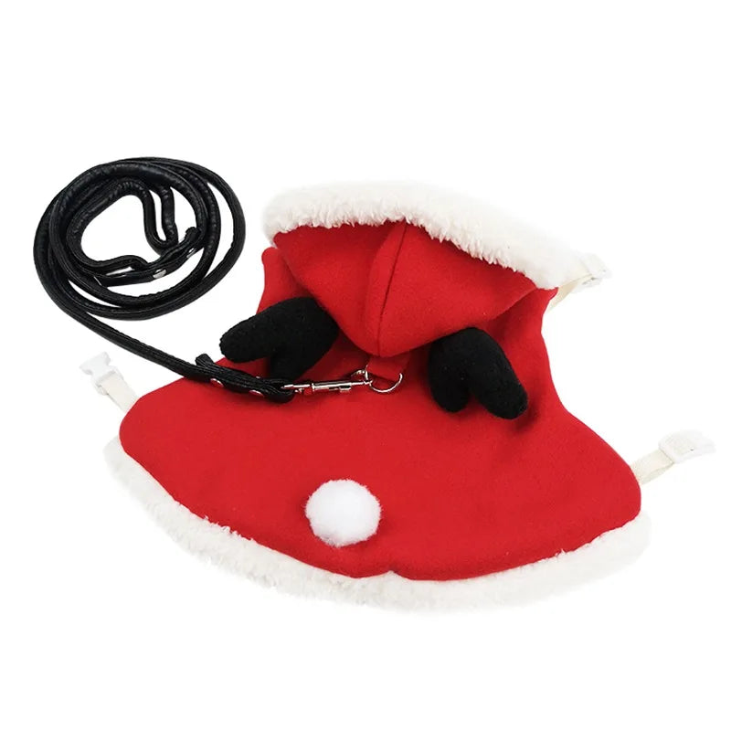Christmas Bunny Vest Harness Outdoor Leash Set