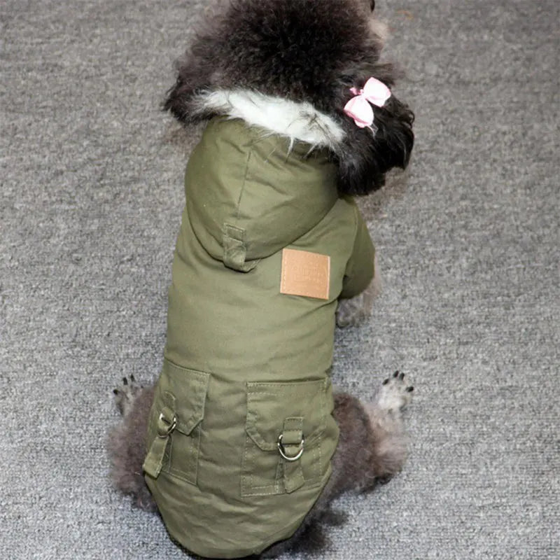 Winter Dog Clothes Warm Puppy Jacket Coat Hooded Clothing