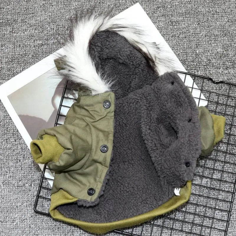 Winter Dog Clothes Warm Puppy Jacket Coat Hooded Clothing