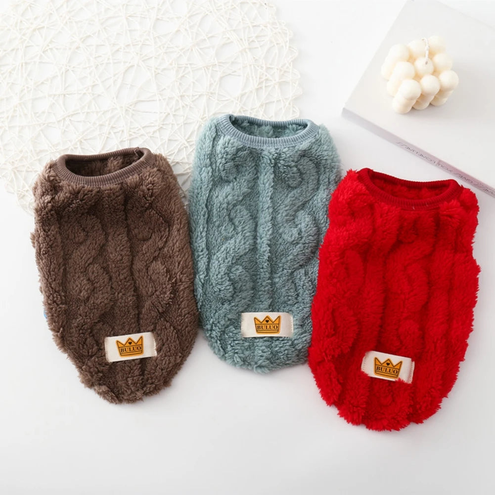 Fleece Pullover Pet Clothes Wavy Double-sided Pet Outfit