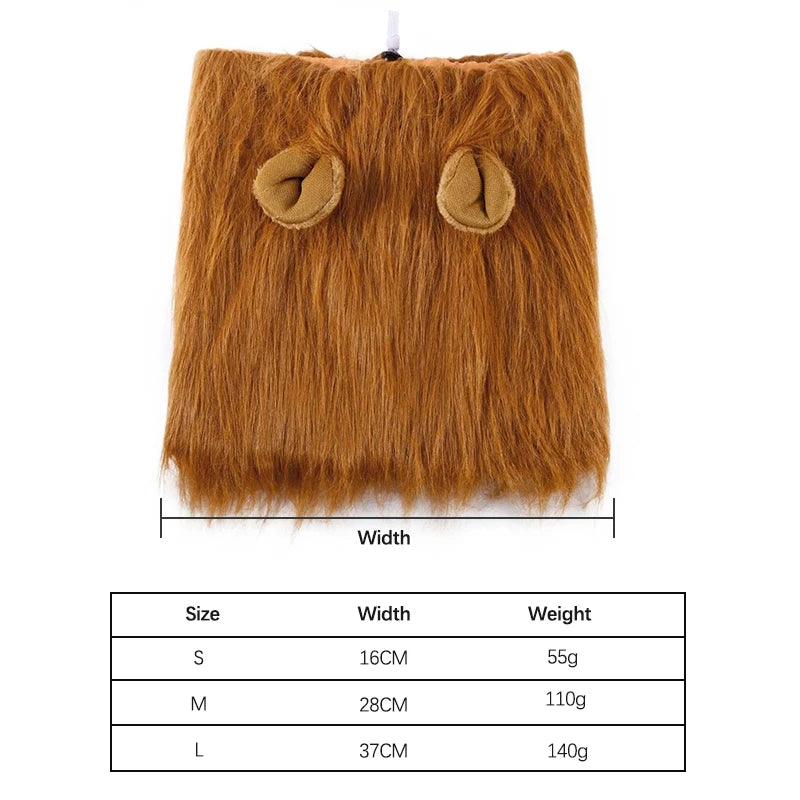 Cute Lion Mane Dog Wig Pet Cosplay Clothes With Tail for Dogs