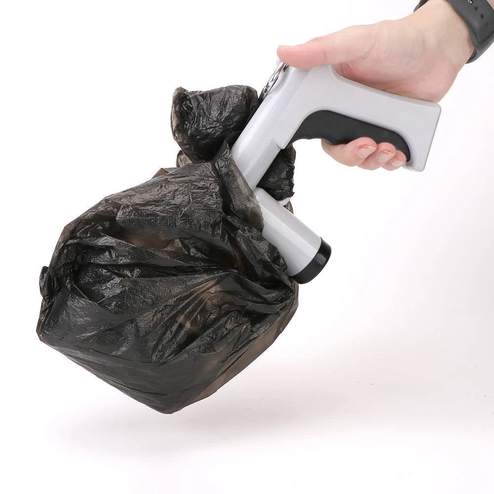 Poop Pick Up Holder 2 In 1 Pet Accessories with 1 Roll Garbage Bags