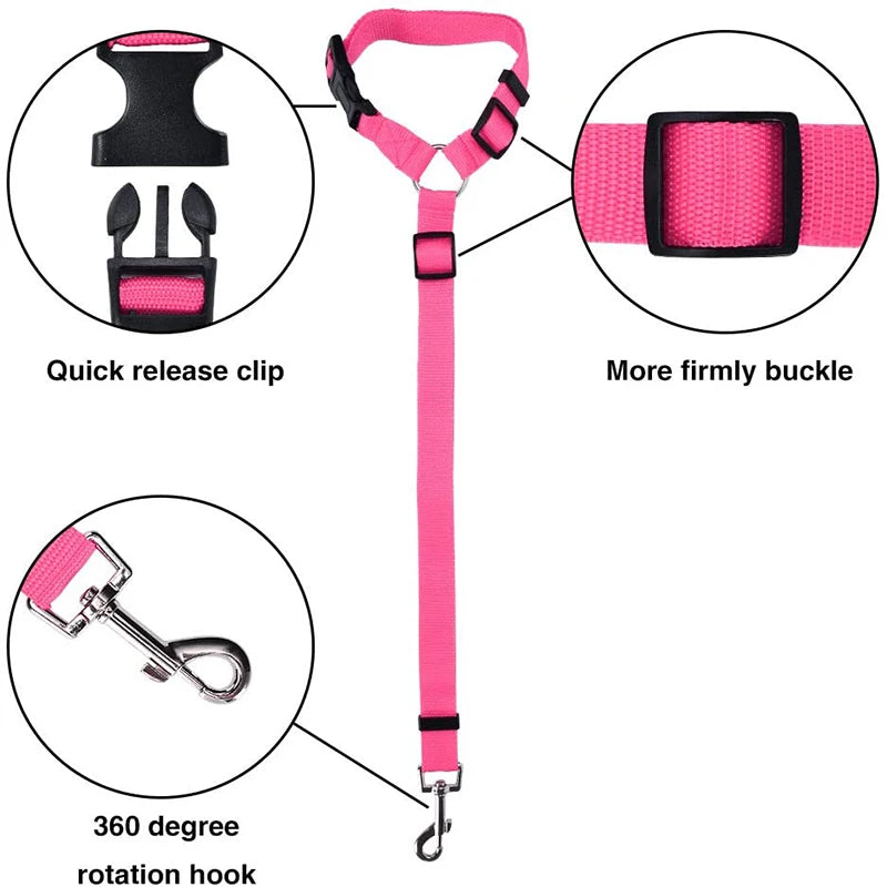 Dog Car Seat Belt Lead Leash Back Seat Safety Belt
