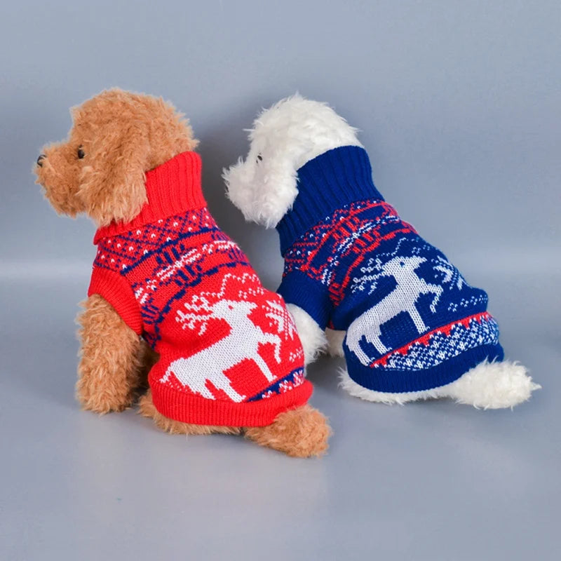 Winter Printing pet Clothes Warm Christmas Sweater
