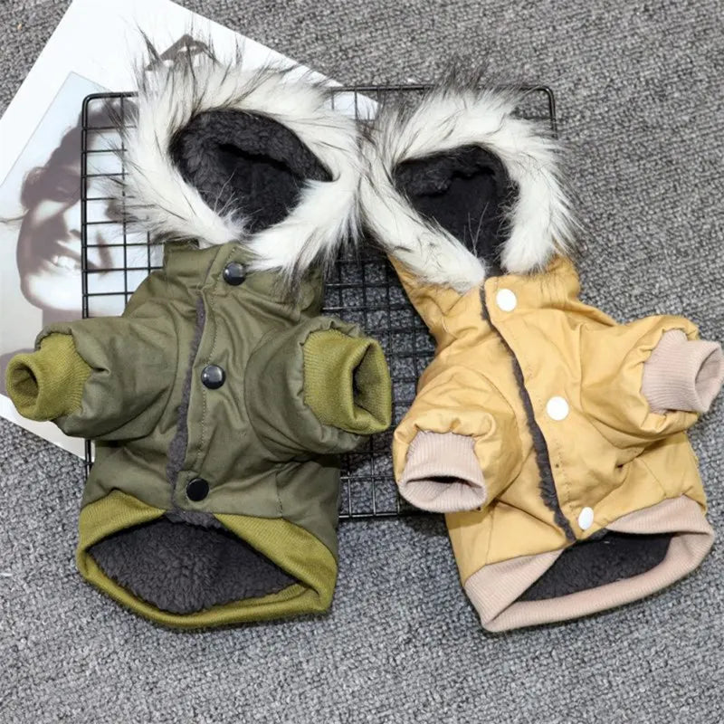 Winter Dog Clothes Warm Puppy Jacket Coat Hooded Clothing