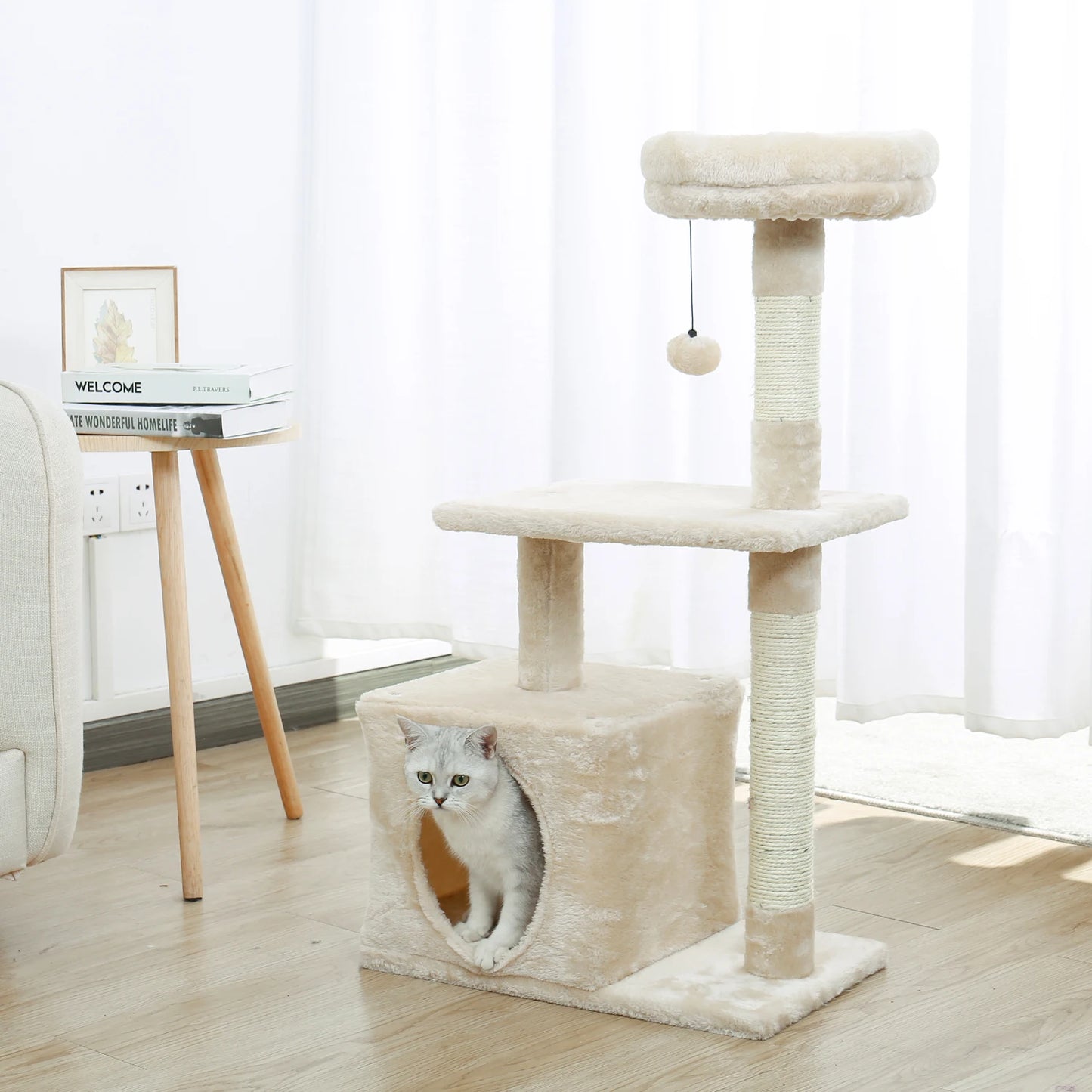 Cat Towers with Scratching Posts Double Perches