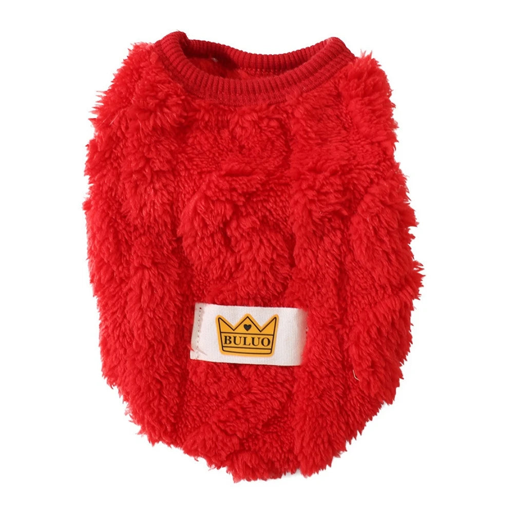 Fleece Pullover Pet Clothes Wavy Double-sided Pet Outfit