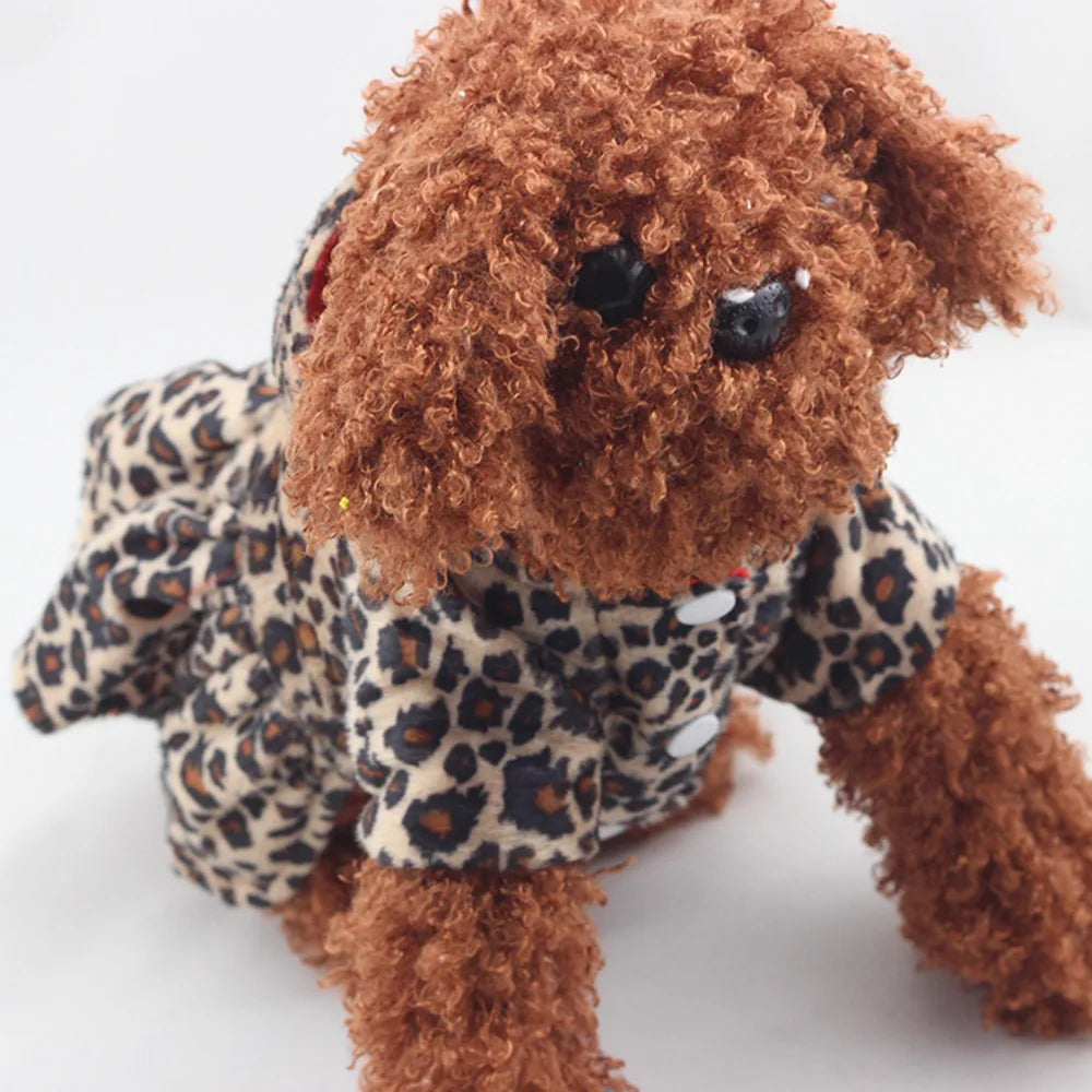 Warm Dog Coats Leopard Pattern Tutu Coat Dress