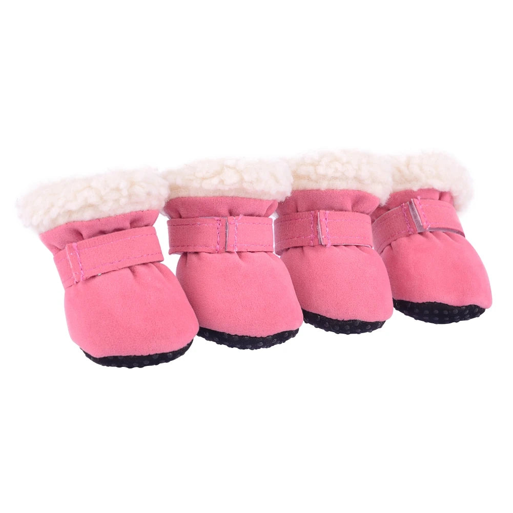 4pcs/set Super Warm Pet Shoes Boots Winter Non-slip