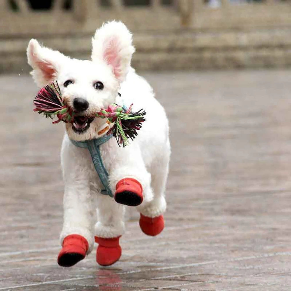 4pcs/set Super Warm Pet Shoes Boots Winter Non-slip