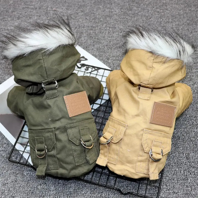 Winter Dog Clothes Warm Puppy Jacket Coat Hooded Clothing