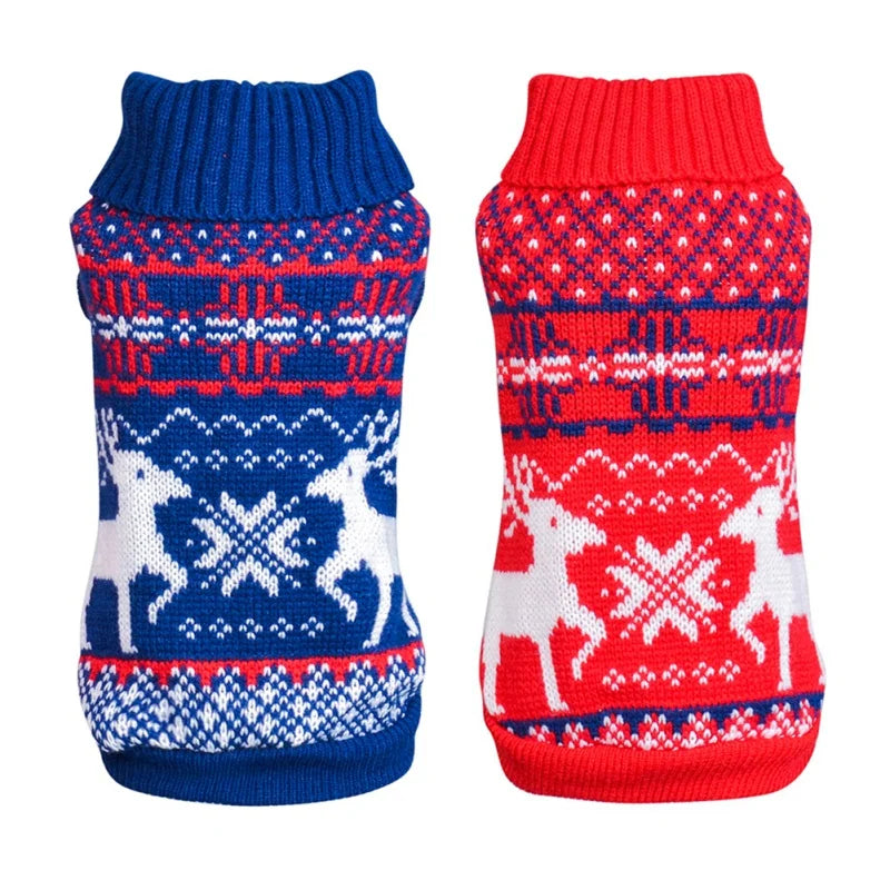 Winter Printing pet Clothes Warm Christmas Sweater