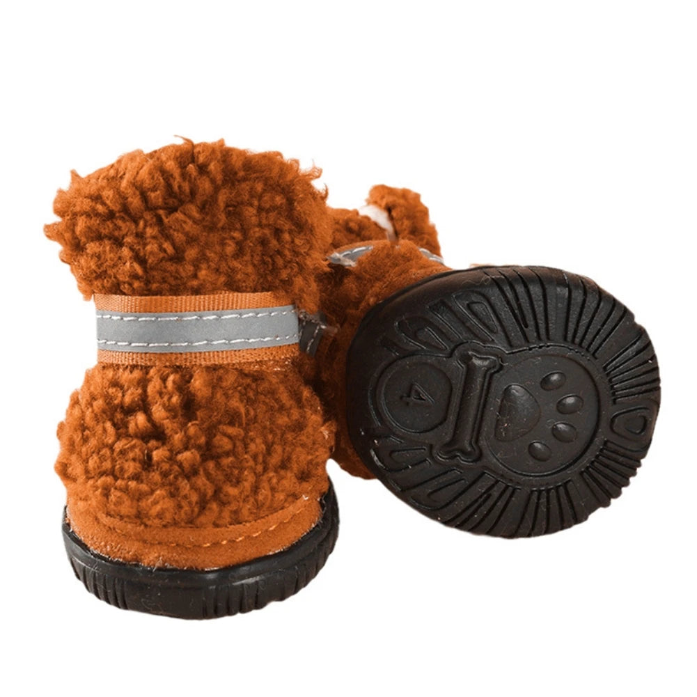 4pcs Waterproof Winter Dog Boots Socks Anti-slip