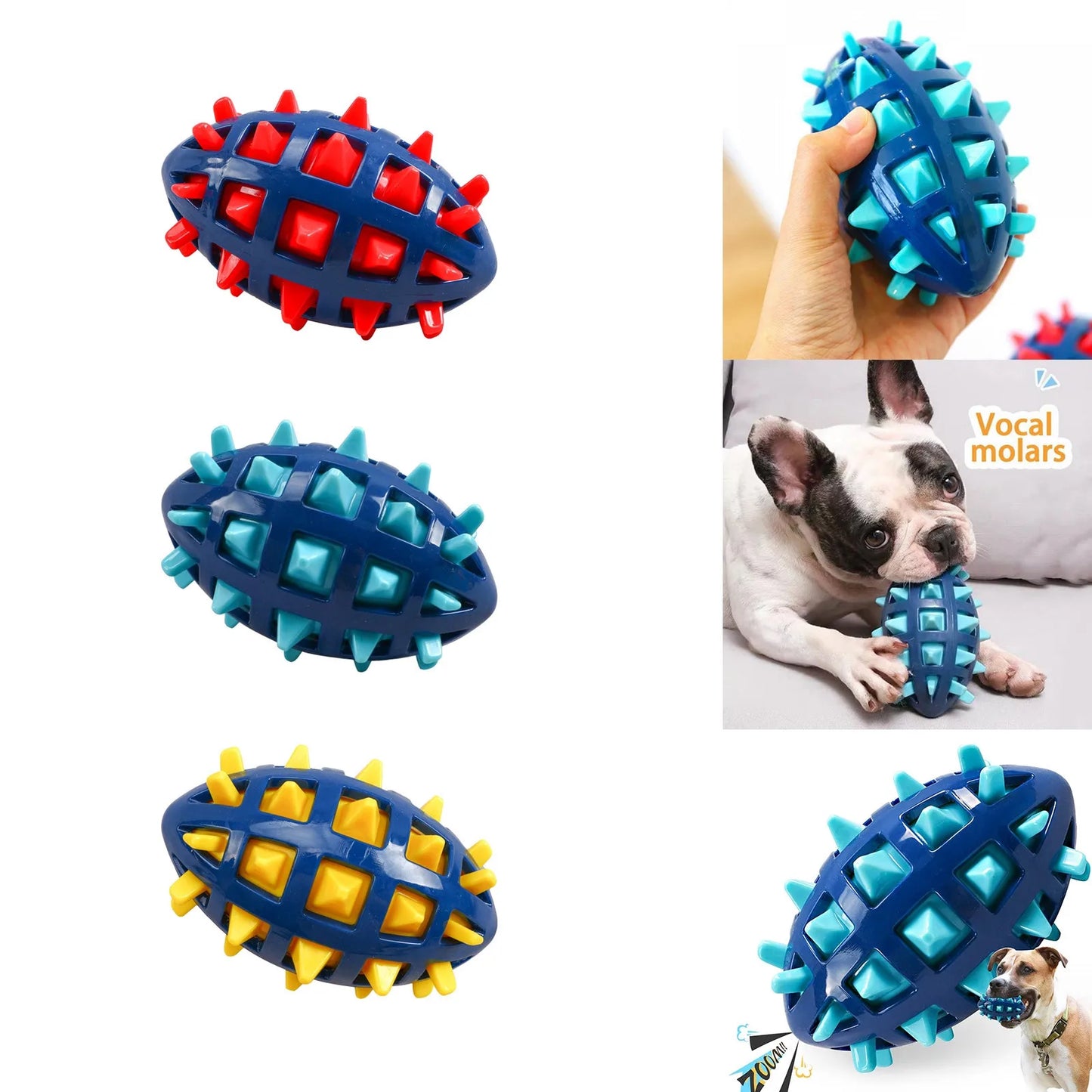 Squeaky Dog Toys For Aggressive Chewers Rubber Chew Ball With Squeaker