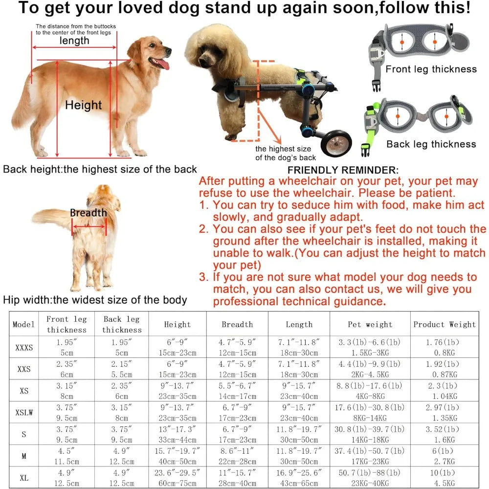 Dog Wheelchair Fordable for Small Pets with Paralyzed Hind,Pet Strollers