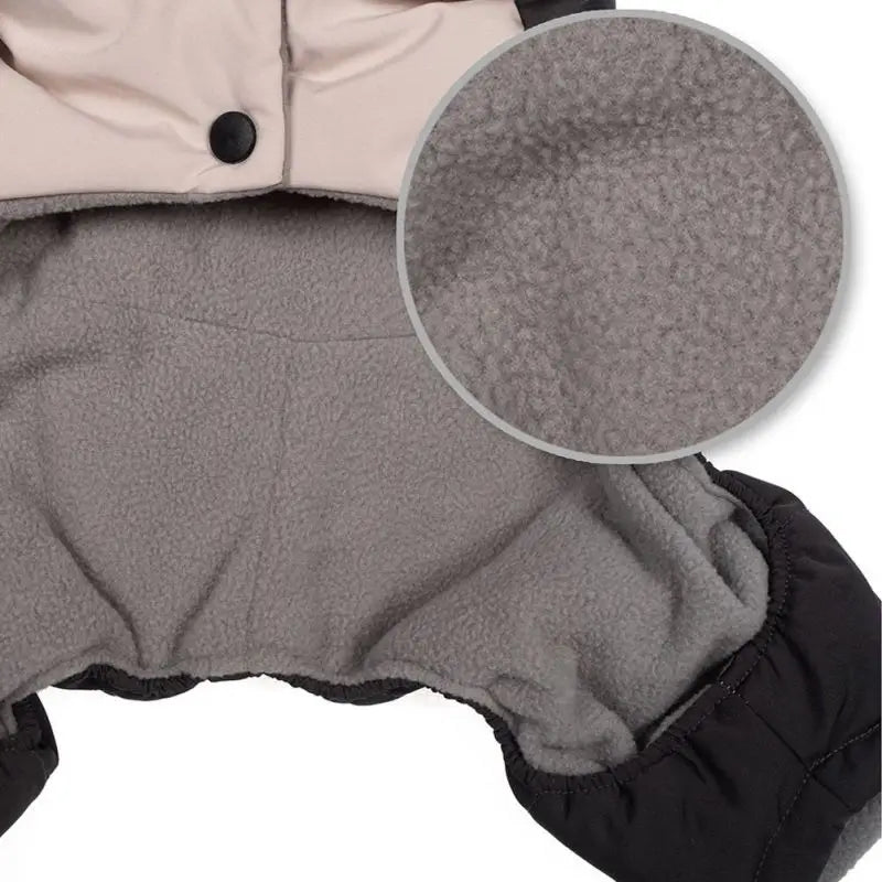 Dog or Cat Winter Faux Leather Waterproof Jumpsuit Hoodie