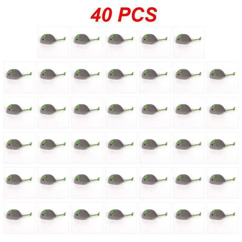 1~40PCS Pet Toy Catnip Mice Plush Mouse Cat Toy