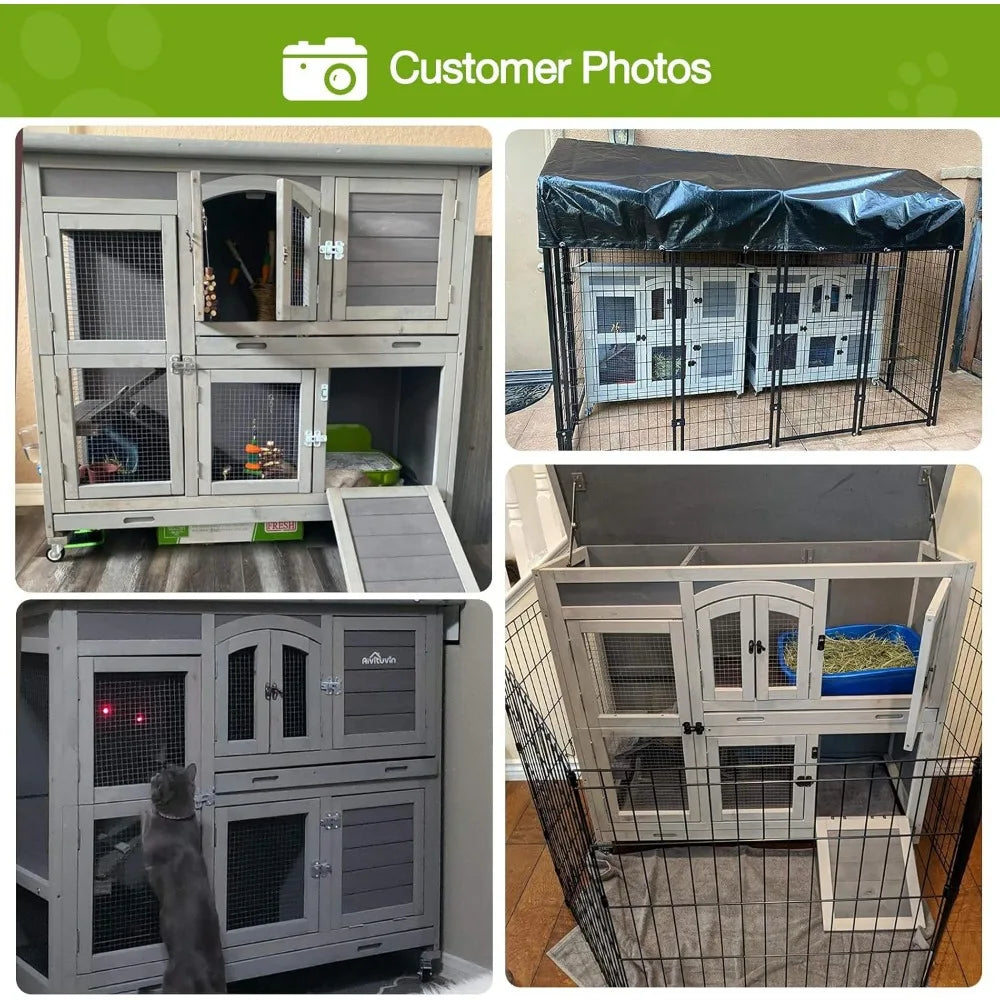 Rabbit Hutch Indoor Outdoor Bunny House
