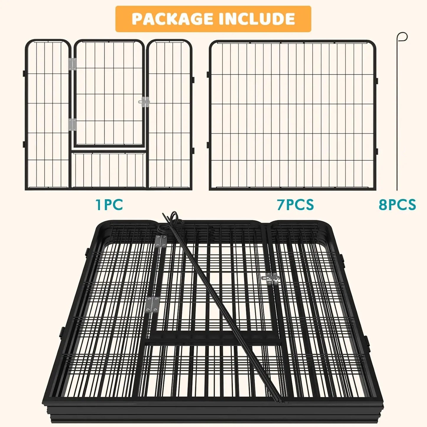 Heavy Duty Metal Dog Playpen for Pets