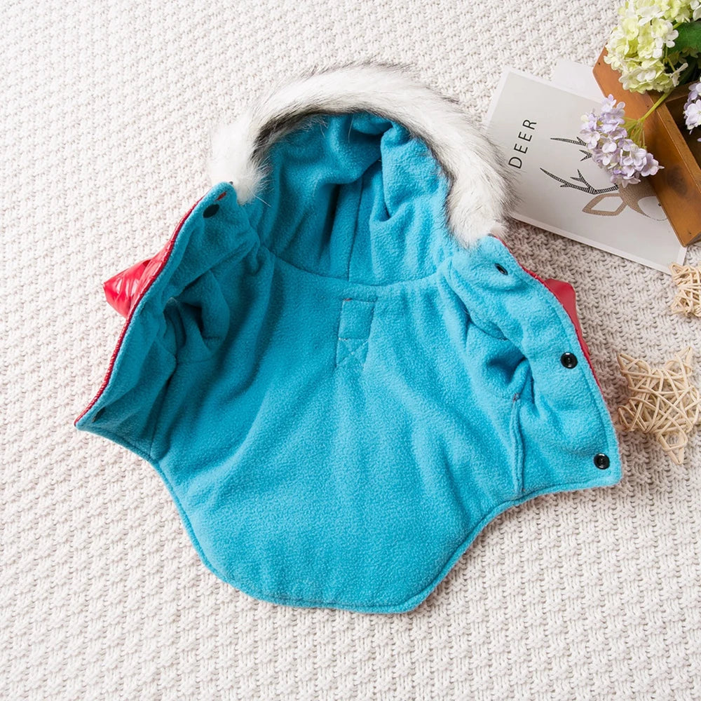 Winter Warm Dog Clothes Bright Color Jacket Waterproof Dog Coat