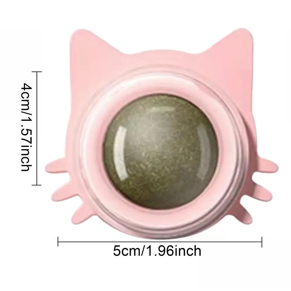 Cat Toy Catnip Ball Rotating Kitten Wall Toys