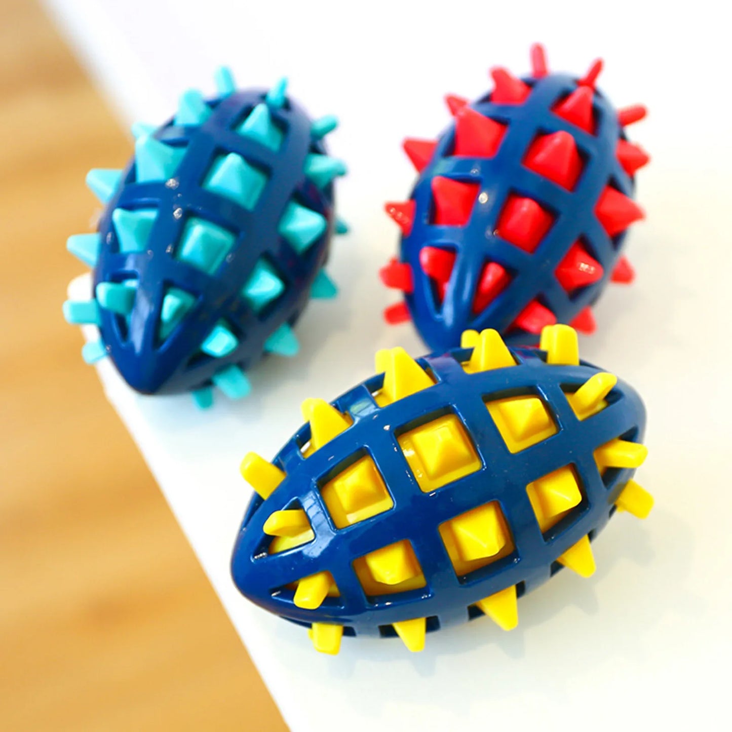 Squeaky Dog Toys For Aggressive Chewers Rubber Chew Ball With Squeaker
