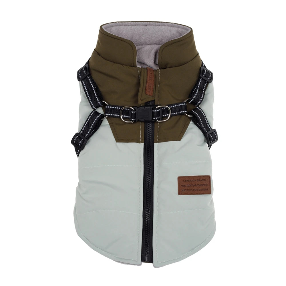 Pet Jacket With Harness Winter Dog Clothes