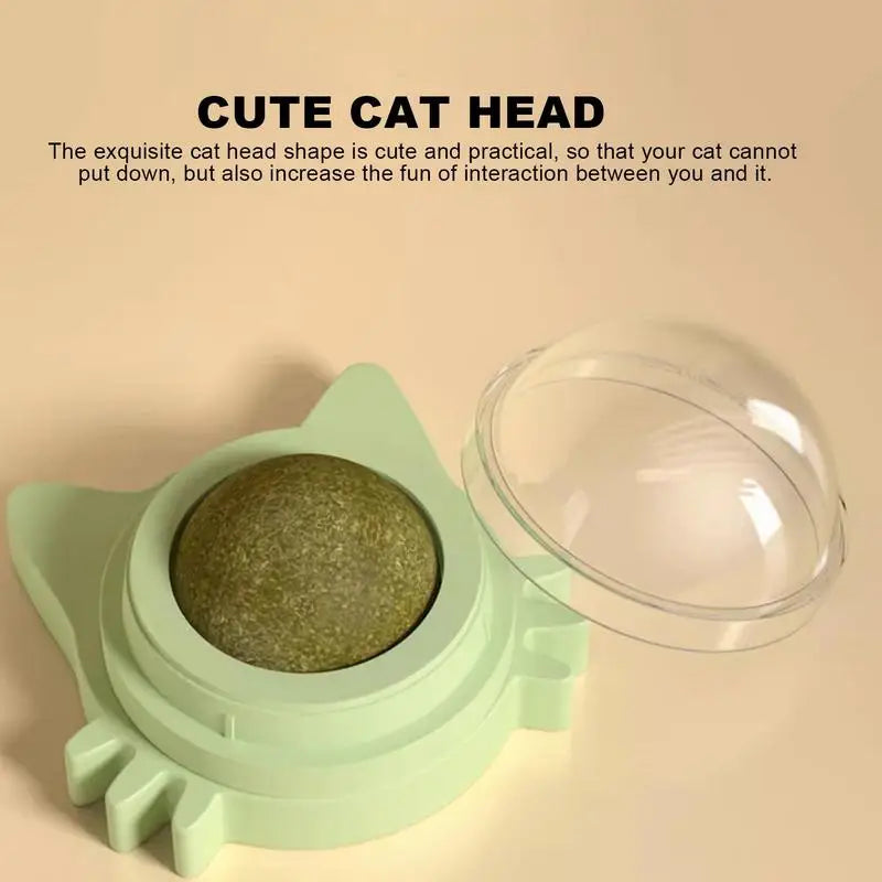 Cat Toy Catnip Ball Rotating Kitten Wall Toys