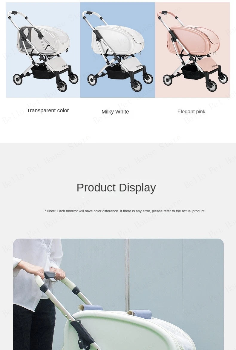 Pet Dog Stroller Detachable Pet Car Bag Transparent