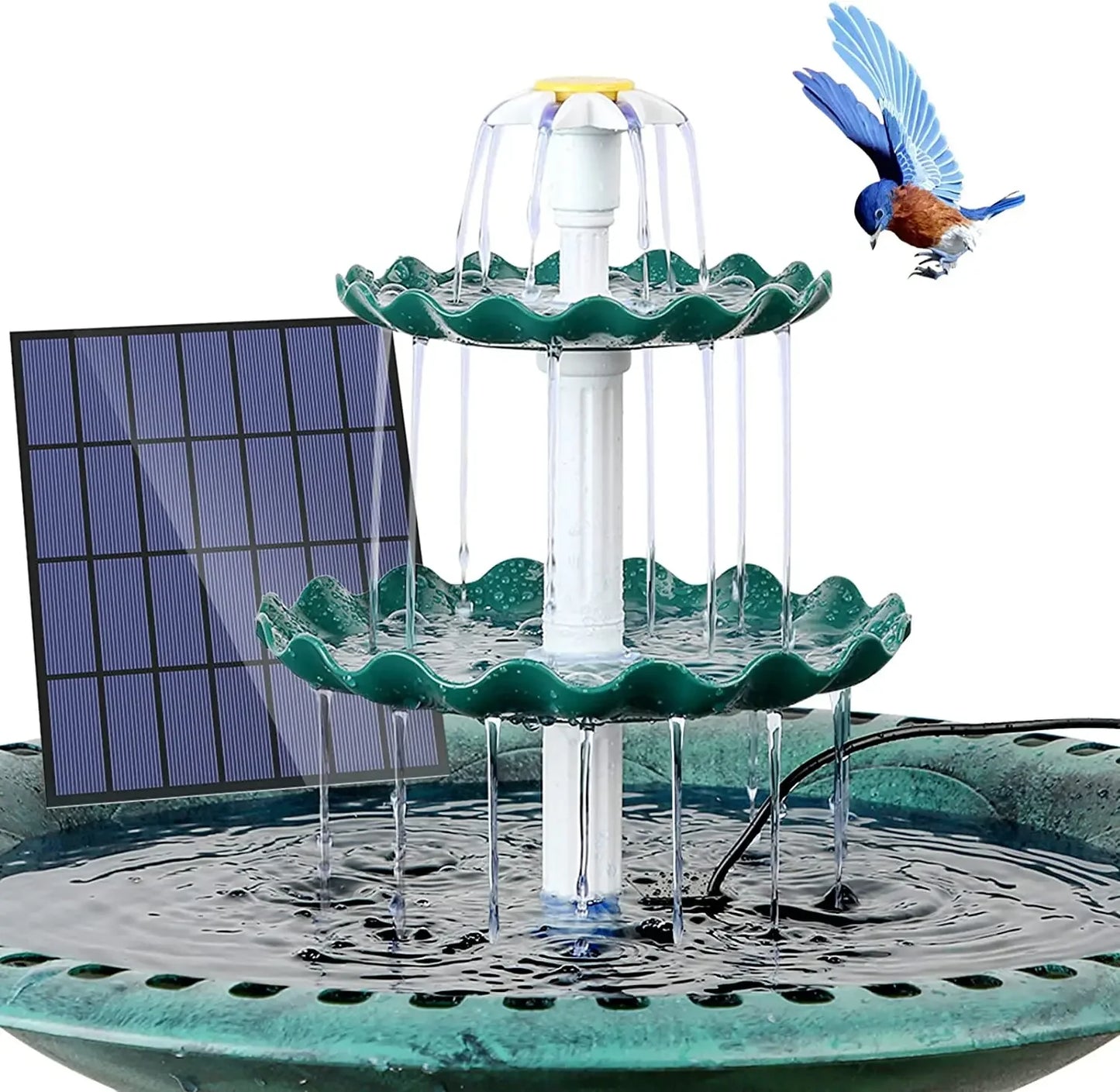 Solar Bird Bath Water Fountain Garden Decoration