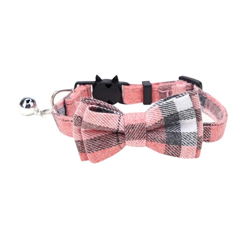Christmas Dog Or Cat Collar Big Bowknot Holiday Tie Adjustable Neck Strap
