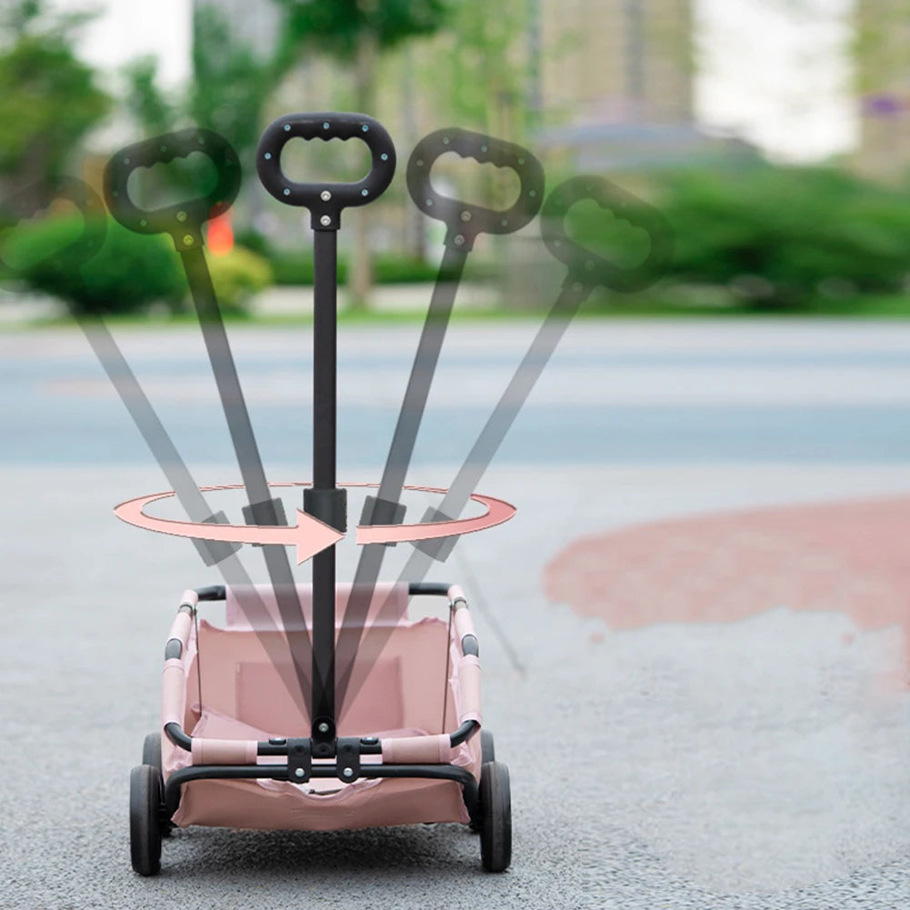 4 Wheels Lightweight Foldable Dog Teddy Stroller