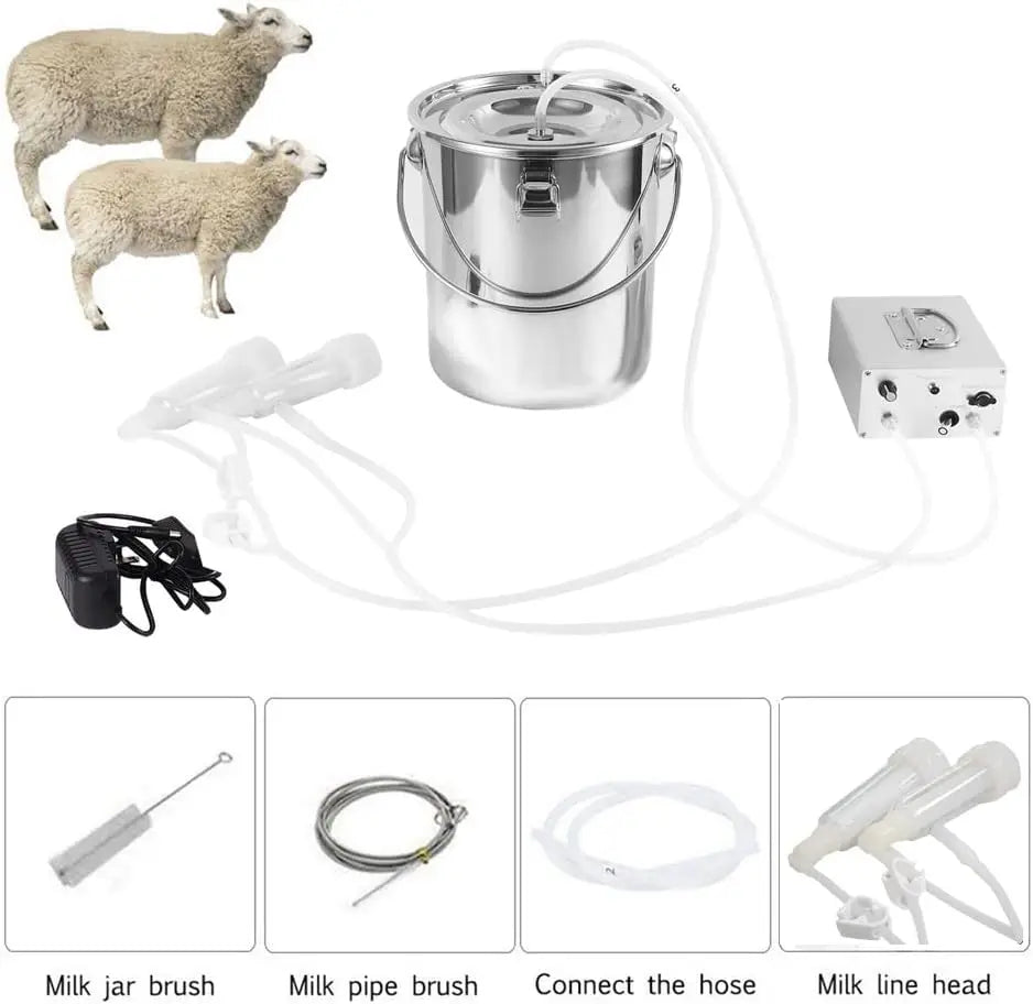 3L Goat Milking Machine,Rechargeable Adjustable Suction Pump