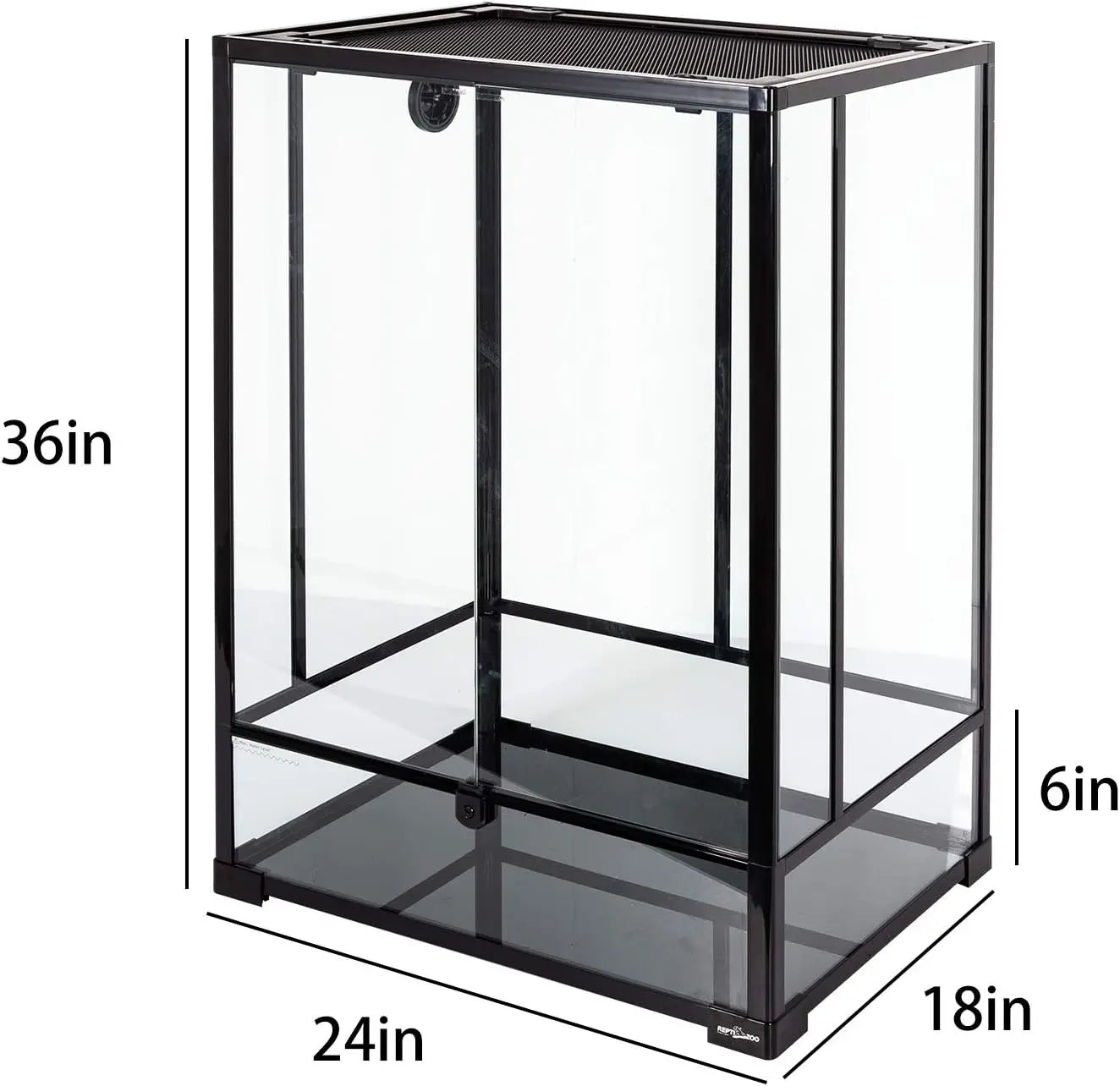 Reptile Tall Glass Terrarium Habitat Double Hinge Door