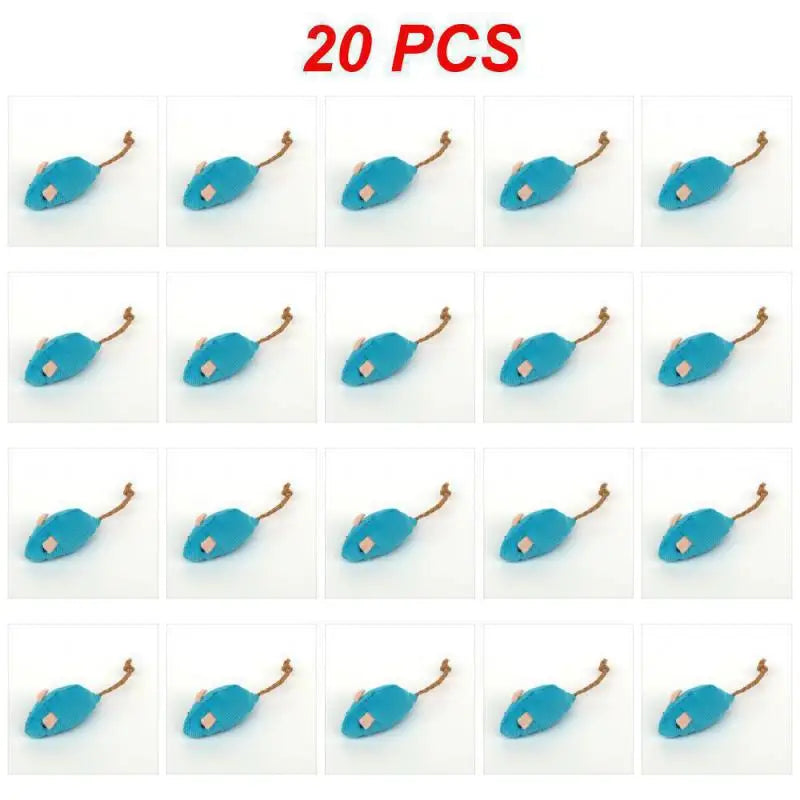 1~40PCS Pet Toy Catnip Mice Plush Mouse Cat Toy