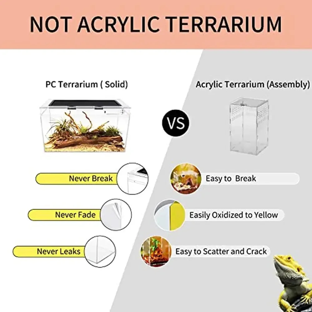 Reptile Tank with Metal Screen Top Insect Fish Tarantula