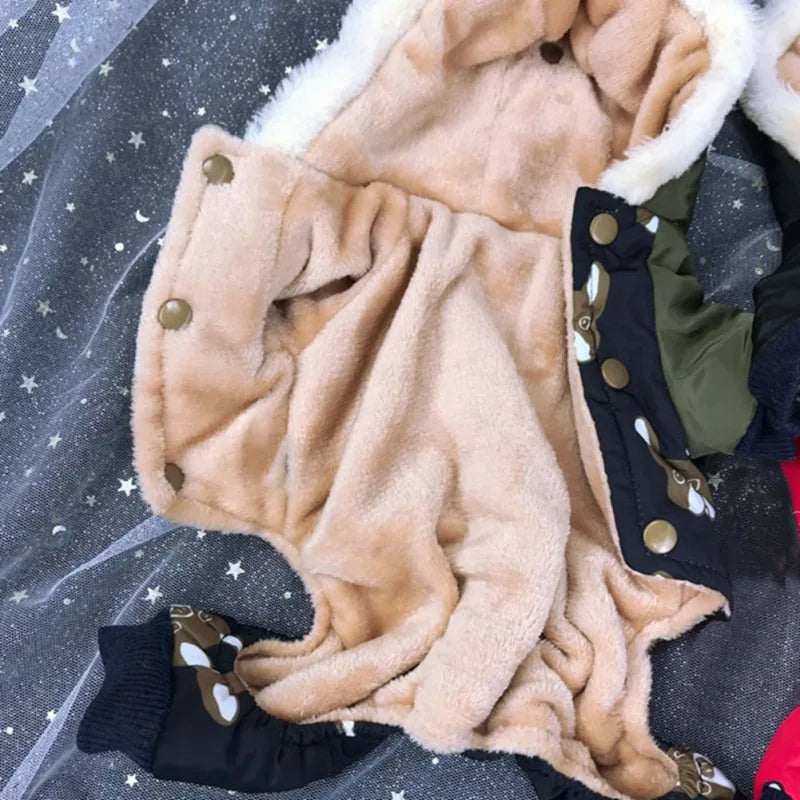 Winter Warm Pet Clothes Jumpsuit Waterproof Hoodie