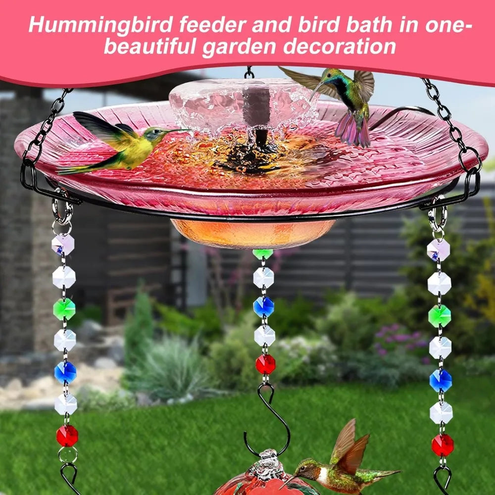 Hummingbird Feeder and Bird Bath