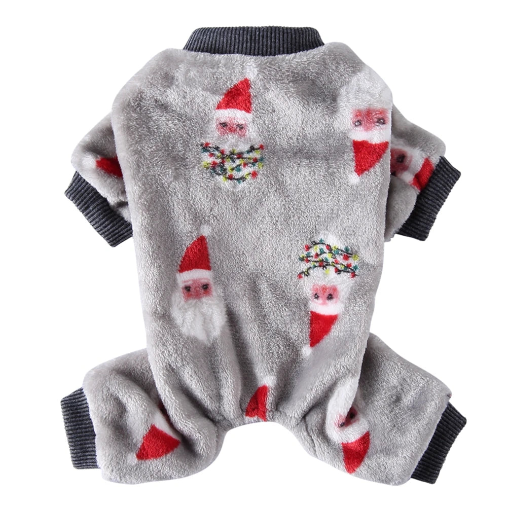Christmas Pet Clothes Winter Warm Jumpsuits