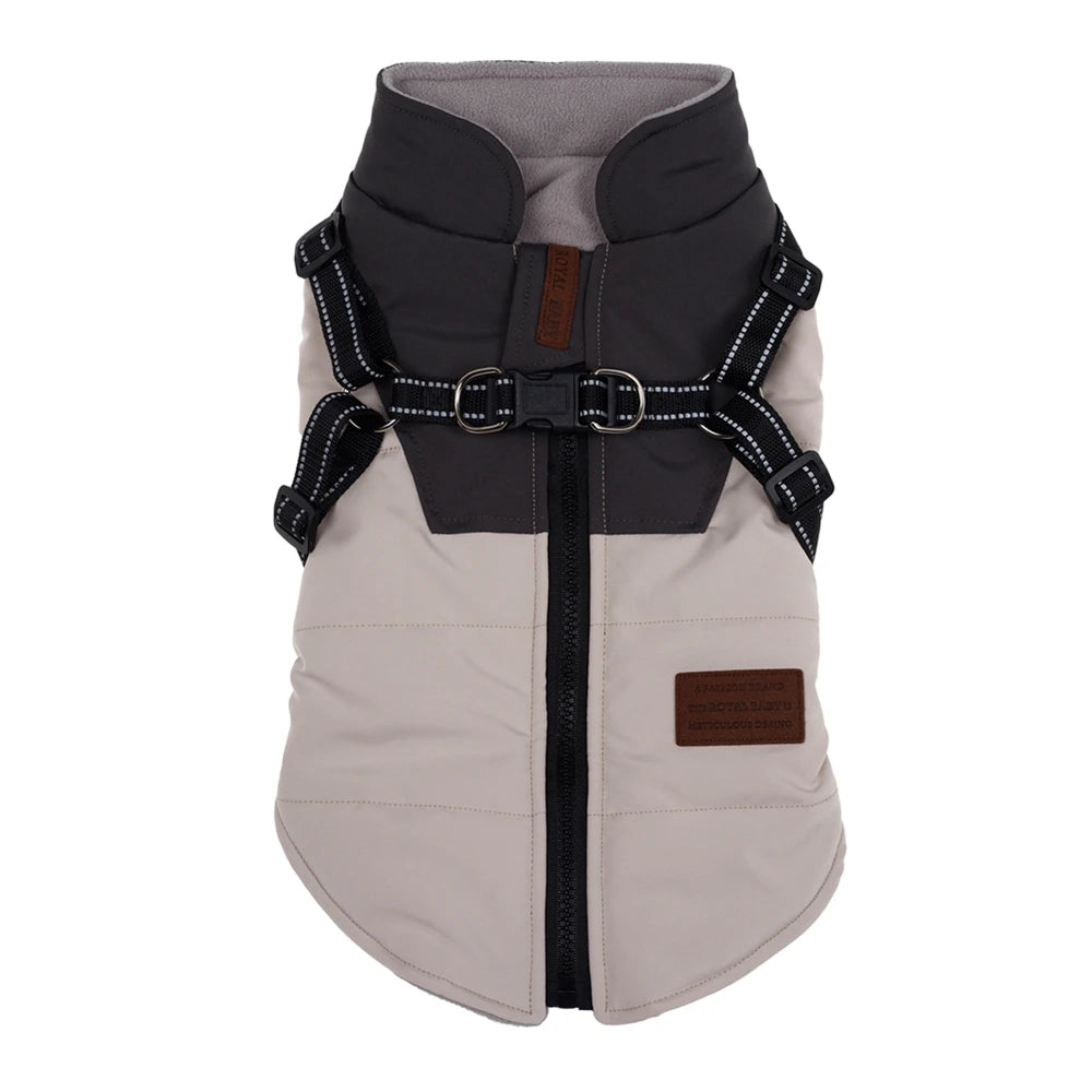 Pet Jacket With Harness Winter Dog Clothes