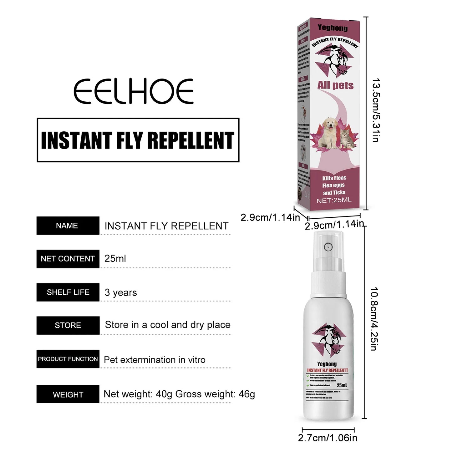 Pet Skin Spray Fleas Tick And Mosquitoes Spray