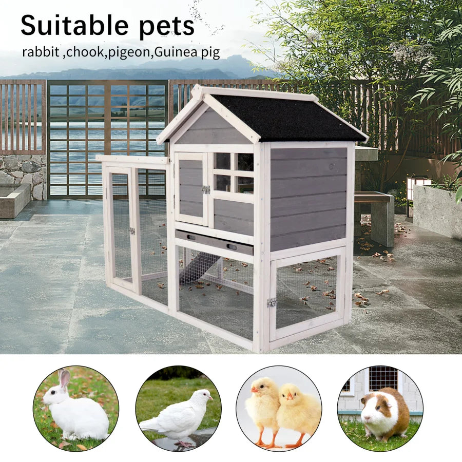 Wooden Chicken Coop Hen House Rabbit home