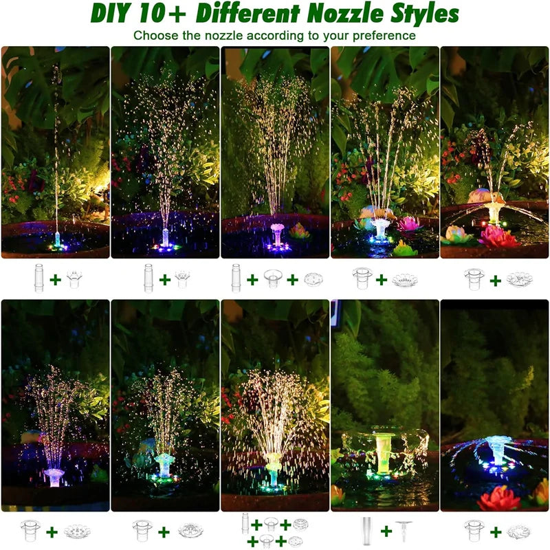 10W Rechargeable Solar Fountain Pump with Remote Control