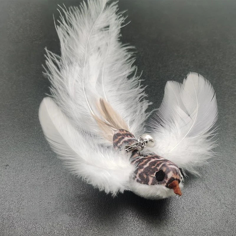 Simulation Bird Cat Toy Feather Bird with Bell