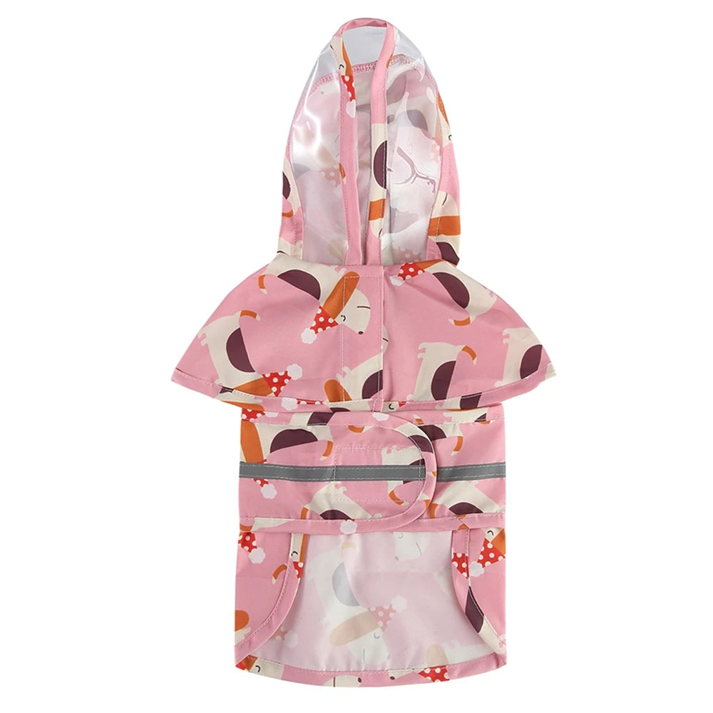Waterproof Dog Raincoat Jumpsuit Hooded Raincoats